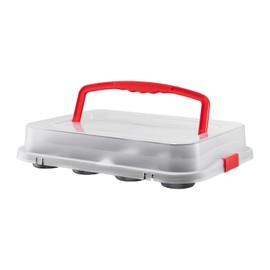 AMBITION Muffin Pan with Lid Licorice Baking Mould for 12 Muffins Carbon Steel Non-Stick Coating