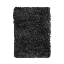Clara Clark Shaggy Bath Rug with Non-Slip Backing Rubber Super Soft Bathmat, Small-17 x 24, Black