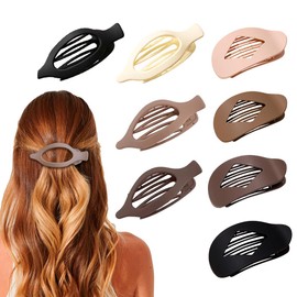 XFSRG 8 Stück Flache Haarklammer Oval Haarspangen Starke Griff Duckbill Clips für Dünnes Dickes Haar Einfache Schlichte Haaraccessoires für Damen (Mehrfarbig 2)