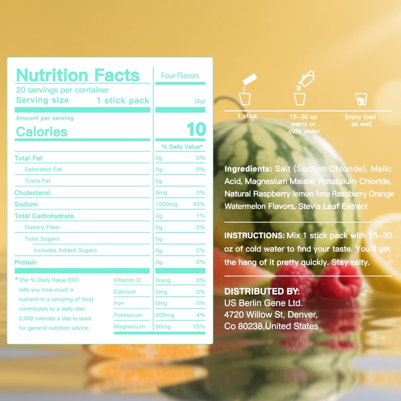 Taeci Electrolyte Powder Packets Sugar Free – Hydration Drink Mix
