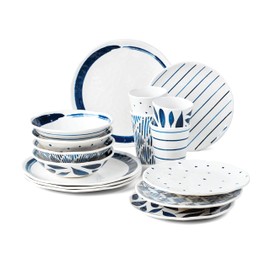 Lenox Blue Bay Melamine 16-Piece Dinnerware Set, 9.13 LB, 0