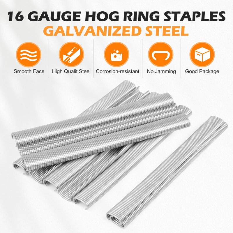 KIMSING SC760 16 Gauge 5/8'' Crown Galvanized C Ring Staples