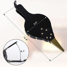 Gtongoko Fireplace Bellows Air Blower Cast Nozzle 14.8" x 5.6" for Outdoor Camping BBQ Grill Chimney Hand Bellow Pump Pit Barbeque Fire Tools Accessories with Hanging Strap, Black