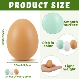 Syhood 72 Pcs Wooden Fake Eggs Fake Chicken Eggs Fake Eggs Bulk Wooden Eggs for Crafts 3 Colors Wooden Egg for Get Hens to Lay Eggs Nesting Eggs Easter Home Decor Kitchen or Children's Play