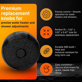 SplashNColor Shower Knob Replacement Compatible with Webasto Multicontroller 9030911B Thermo – Water Heater Control Knob – Black Heater Knobs for Shower, Bath, and Easy Installation – (2 Pack)