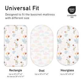 Soarwg Kids Moses Basket Fitted Sheets x 2,Muslin Bassinet Fitted Sheets,100% Cotton Pram Crib Sheets Fitted 83×43 cm for Boy and Girl Baby for Oval, Rectangle Bassinet Car