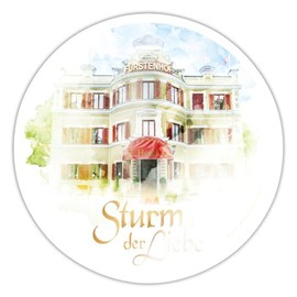 Spreadshirt Sturm Der Liebe Logo Hotel Fürstenhof Watercolour Sticker Max. 10 x 10 cm 10 x 10 cm Glossy White