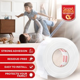 XFasten Extra Sticky Carpet Tape - 2-in x 60-Yard, Double Sided Rug Tape for Carpet, Ideal for Homes with High-Foot Traffic & Pets, Carpet Tape for Area Rugs Over Carpet, Area Rug Tape Hardwood Floor