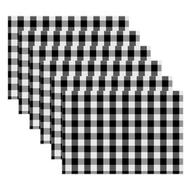 Urban Villa Placemats for Dining Table 100% Cotton Placemats 14''x20'' Over Sized Tablemats Set of 6 Placemats Black/White Buffalo Check Tablemats for Family Dinners Wedding Parties Placemats
