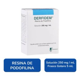Derfidem Resina De Podofilina 250mg Frasco 5 Ml Farmadextrum