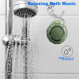 Kunodi Outdoor Waterproof Bluetooth Speaker, Wireless Portable Mini Travel Speaker with Subwoofer, Enhanced Bass, Built in Mic for Sports, Pool, Beach, Hiking, Camping (Green)