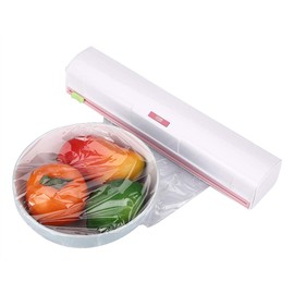 Cling Film Dispenser and Cutter Plastic Freezer Wrap Food Dispenser Cutter Foil and Cling Film Cutte Storage Kitchen Reusable with Slide Technology
