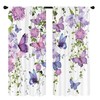 Famiffty Purple Butterfly Window Curtains 26W X 36L Inches 2