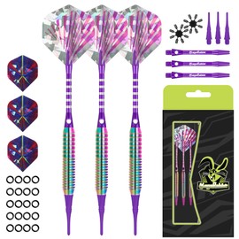 MageRabbit Darts with Plastic Tip for Electronic Dartboard, 18 g Professional Soft Darts with Shafts + Extra Dart Wings, Plastic Darts with Extra Dart Tips