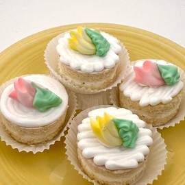 Pink Rosebuds Flower -24 pcs Edible Icing Cupcake Topper by BakersDozenToGo (Choose Styles Below)