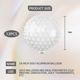 PMELCXD Golf Balloons, 12 Pcs 18 Inch Golf Balloons, Golf Ball Balloons, for Golf Themed Party Decorations, Hole In One Birthday Decorations