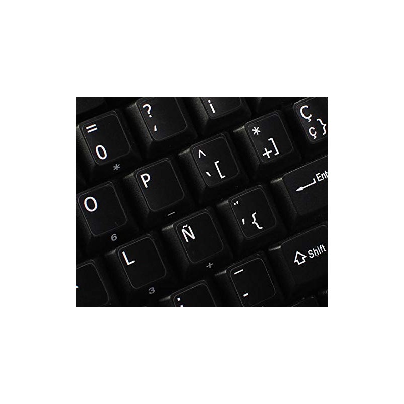 4Keyboard Spanish (Traditional) Non-Transparent Keyboard Labels ON Black Background for