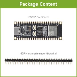 Waveshare ESP32-C6 Microcontroller, WiFi 6 Development Board, 160MHz Single-Core Processor, ESP32-C6-MINI-1 Module, for Smart Home, Industrial Automation, Consumer Electronics, Support ESP-IDF, Etc