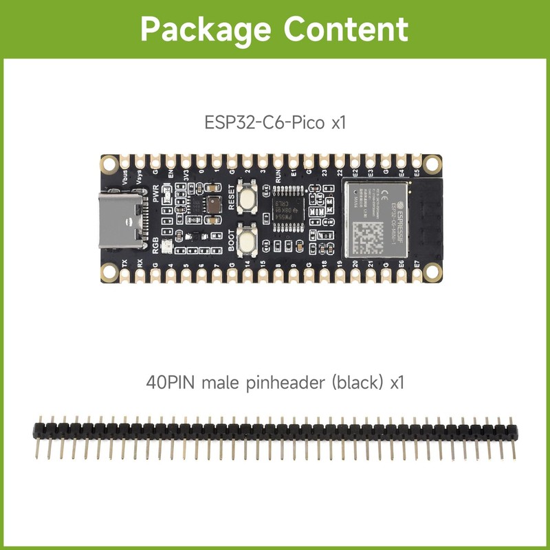 Waveshare ESP32-C6 Microcontroller, WiFi 6 Development Board, 160MHz Single-Core Processor,