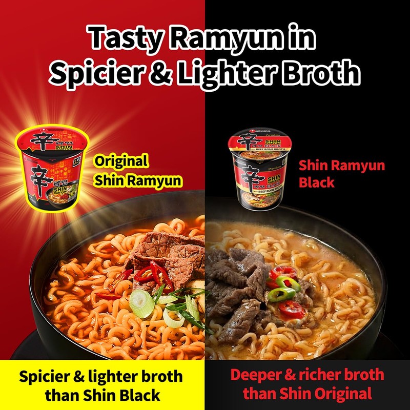 Nongshim Shin Ramyun Cup of Noodles, Spicy Signature Korean Instant