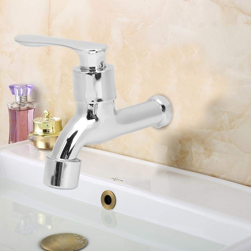Hapivida G1/2in Bathroom Sink Water-Tap, Thickened Zinc Alloy Wall-Mounted Simple