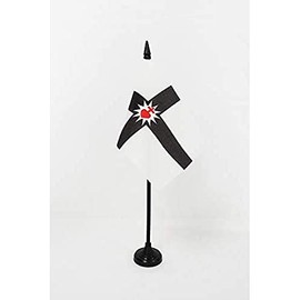 Military War in the Vendée Table Flag 4'' x 6'' - chouan Desk Flag 15 x 10 cm - Black plastic stick and base- AZ FLAG