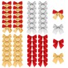 KUUQA 48 Pieces Christmas Ribbon Bows Ornaments Xmas Tree Bowknot