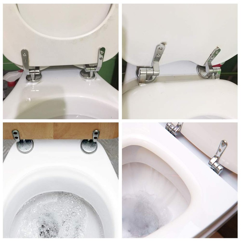 Toilet Seat Hinges Pair of Chrome Finished Replacement Hinges for