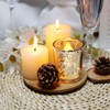 BTGLLAS Gold Mercury Glass Tea Light Holders Set of 36
