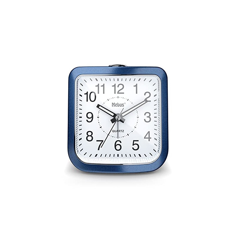 Mebus Quartz Alarm Clock, Silent Non Ticking, Luminous Hands, Snooze