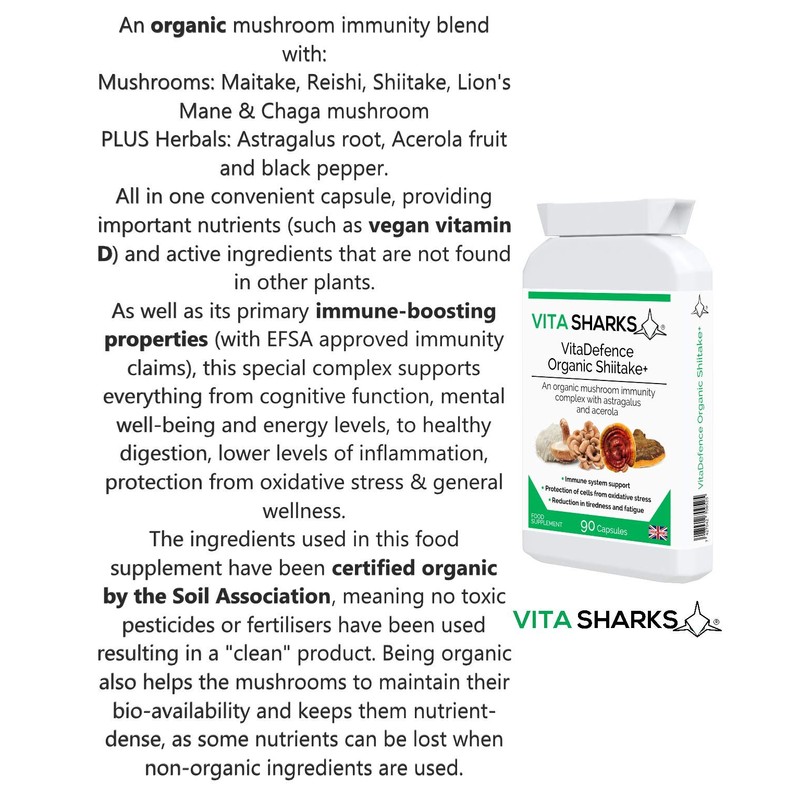 VitaDefence High Strength Vegan Mushroom+ Complex | Potent Organic 'Shroom