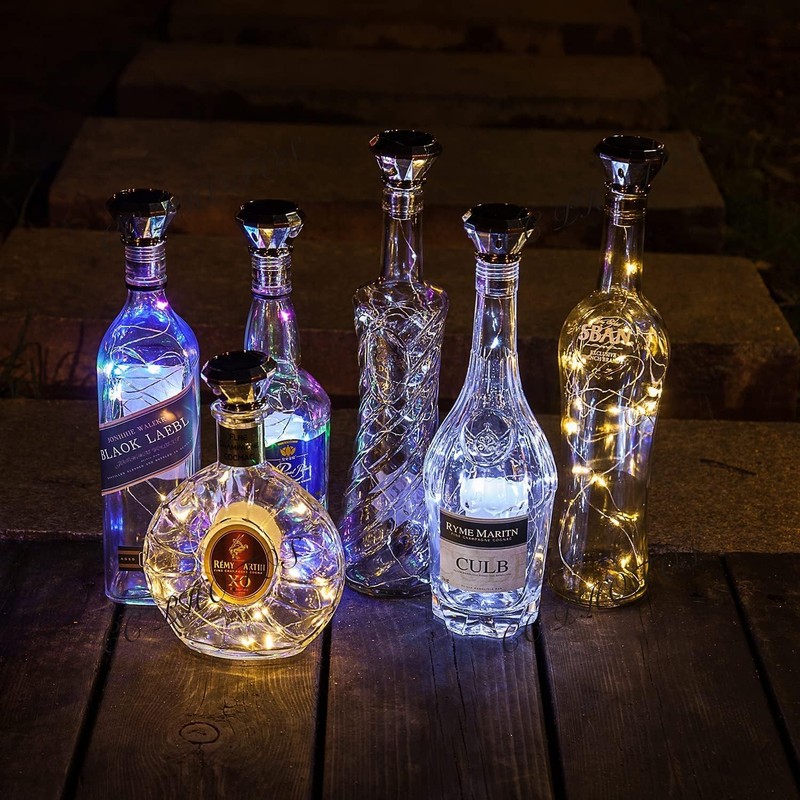 Upgraded 12 Pack Diamond Solar Wine Bottle Lights, 20 LEDs