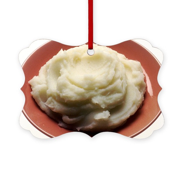 CafePress Mashed Potatoes Ornament Scroll Holiday Ornament 4" x 2.75"