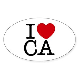 CafePress I Heart California Oval Car Bumper Sticker