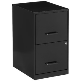 Lorell 14341 18 Deep 2-Drawer File Cabinet, Black