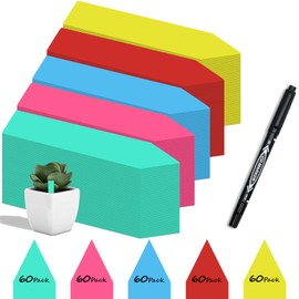 Pack of 300 Plant Signs with Marker Pen, Pink, Yellow, Green, Blue, Red, 60 Pieces Each, Made of Premium Plastic, Plant Stakes for Labelling, Weatherproof, Plug-in Labels Plants for Vegetables,