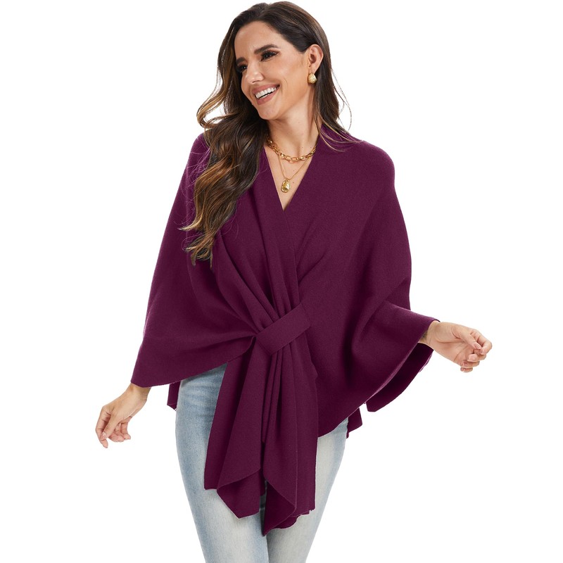 Moss Rose Womens Elegant Shawl Wraps Soft Open Front Poncho