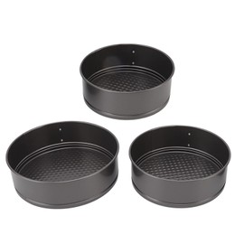 Juego De 3 Moldes Desmontables, Juego De Moldes Redondos Para Pasteles 3 Moldes Redondos Antiadherentes Para Hornear Molde Para Tarta De Queso Con Fondo Extraíble(18/20/22cm)