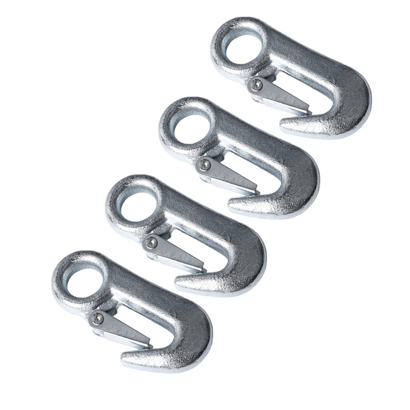 4Pcs Trailer Snap Hook 90mm Iron Tow Hook Safety Chain