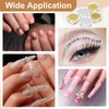 HARFINGTON 2pcs Nail Art Beads 0.12" (3.0mm) Mini Metal 3D