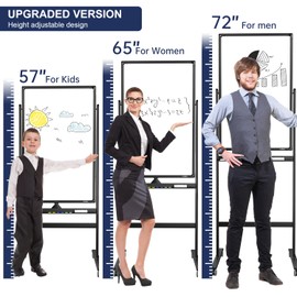 Mobile Dry Erase Board on Wheels - TANKEE 40 x 24 Magnetic Double Sided Whiteboard Easel, Large Reversible Rolling White Board with Aluminum Frame Standing for Office, Home, Classroom