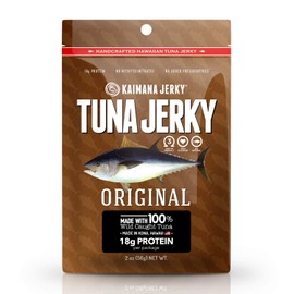 Kaimana Ahi Tuna Jerky Hawaiian Warrior 1.5 Ounce - Paleo Style - Premium Fish Jerky Made in the USA. High in Omega 3's, All Natural and Wild Caught (2 Ounces, Original)