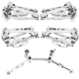 GDOOL Upgrade Aluminum Suspension Arms & Steering Knuckle Kit & Shock Tower & Steering Linkage Assembly Spare Parts Compatibe with Hyper Go H14BM 14209 14210 JC14EP HP474 HP141S 1/14 RC Cars (Silver)