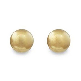Classic Light Gold Color 8mm Faux Pearl Stud Earrings - Pierced Post
