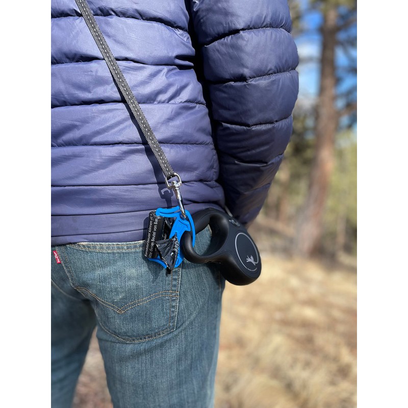 New Bag-N-Go Ultra Slim Bag Holder For Leash-One-Handed Operation- Keeps