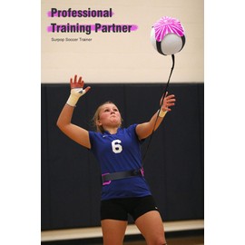 Soccer/Volleyball/Rugby Trainer, Football Kick Throw Solo Practice Training Aid Control Skills Adjustable Waist Belt for Kids Adults (Pink)