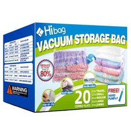 Vacuum Storage Bags, Space Saver Vacuum Seal Storage Bags 20-Pack Sealer Bags for Clothes, Clothing, Bedding, Comforter, Blanket