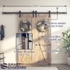 SMARTSTANDARD 9 FT Double Barn Door Hardware Kit, Sliding Door
