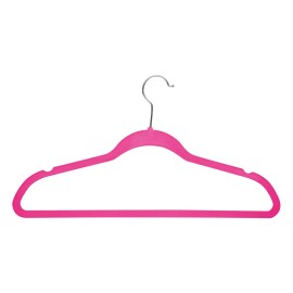 Simplify 25 Pack Slim Velvet Suit Hangers in Fuchsia - 9"x Pink