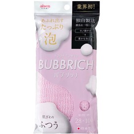 Aisen BTD04 Body Towel, Normal Pink, Thick Foam Overflowing, 11.0 x 39.4 inches (28 x 100 cm), Made in Japan